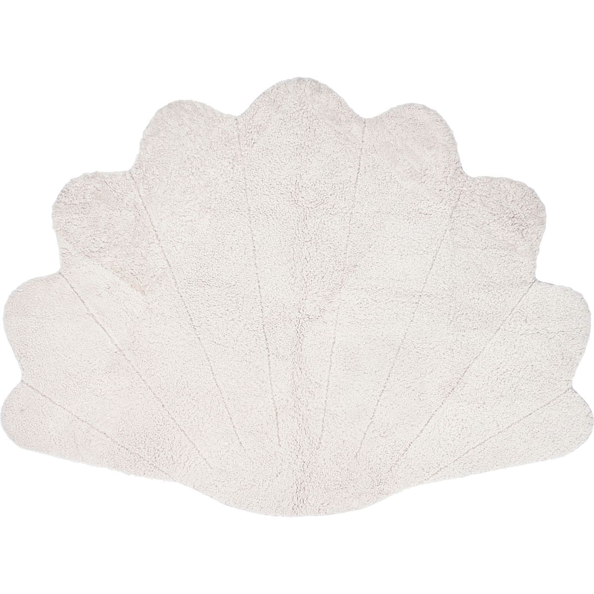 Tapis court en laine bouclée en peau de mouton Shell Design 210x150 cm Ivoire