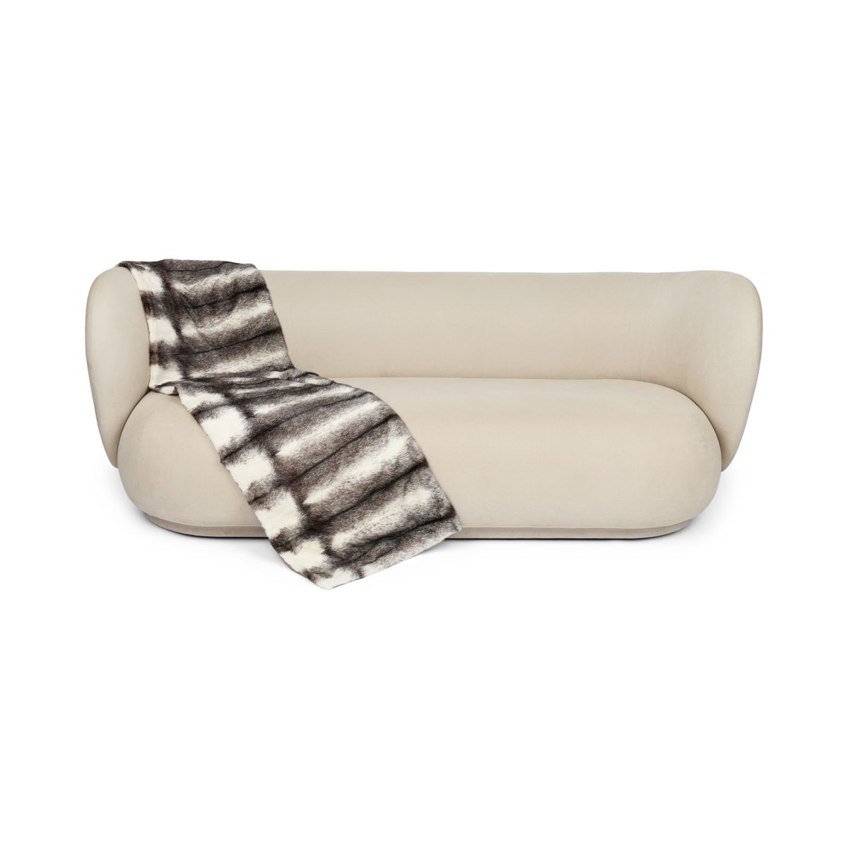 Plaid en vison | Dos en cachemire | Croix noire | 50x170 cm