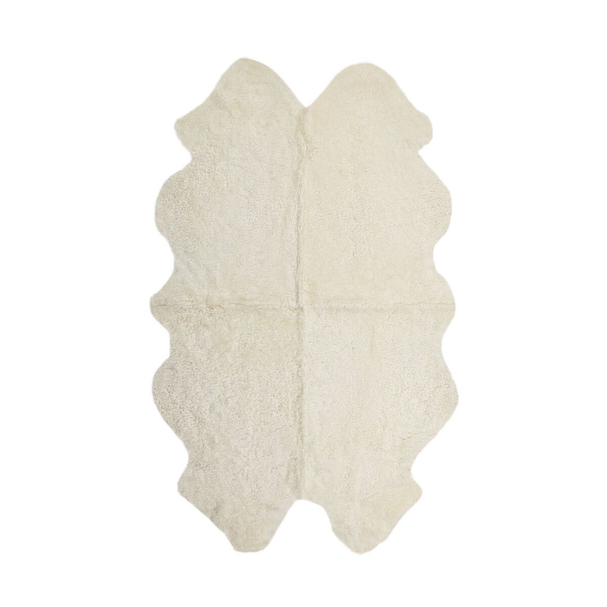 Peau de mouton de Nouvelle-Zélande à laine courte bouclée 180x110 cm Ivoire