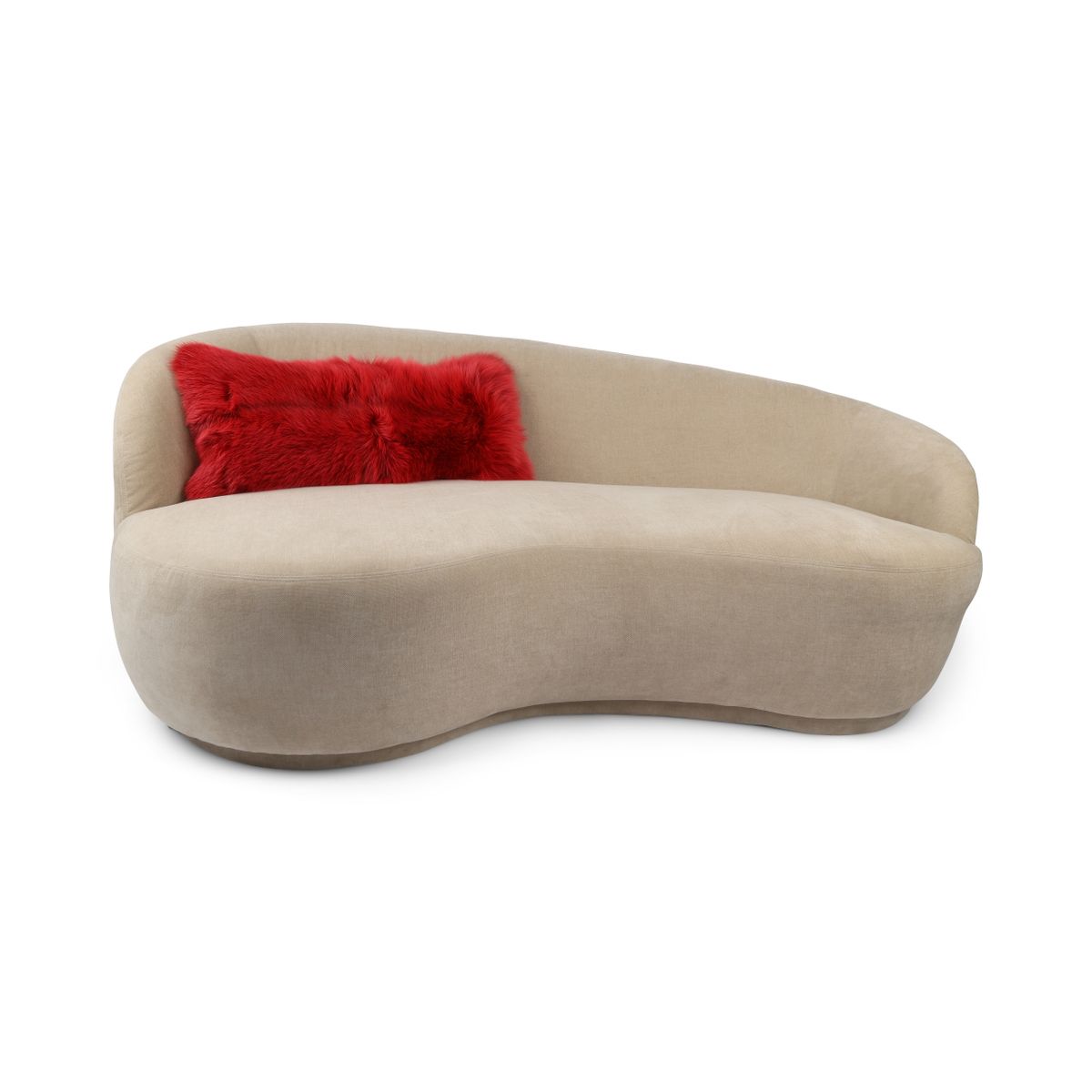 Coussin Premium en Fourrure de Renard | Dos en Cachemire | Norvège | Rouge | 50x20 cm