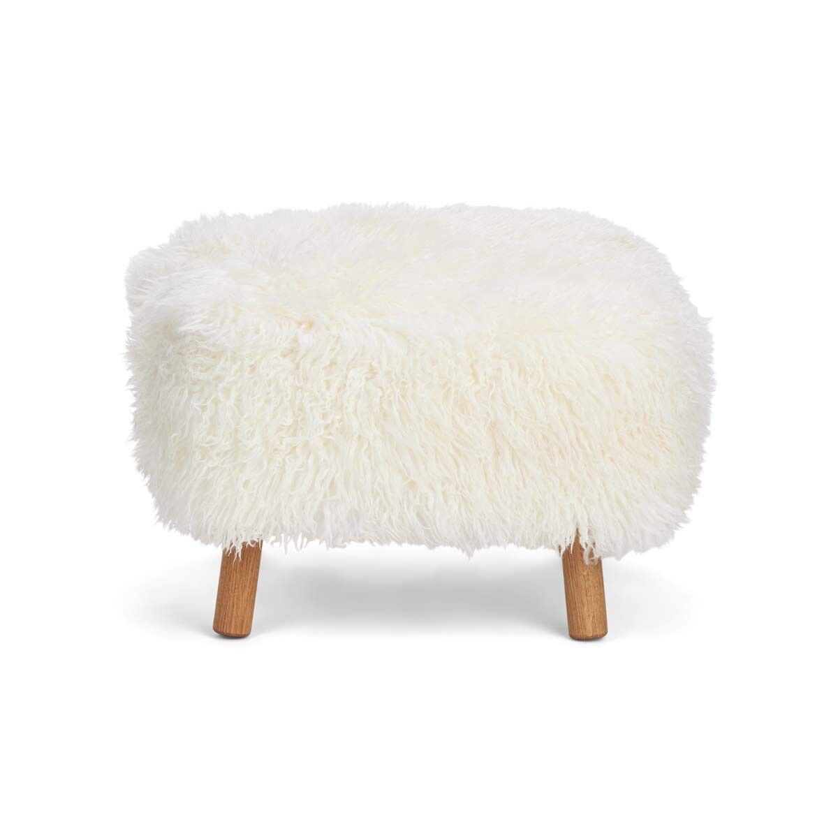 Repose-pieds Emily | Peau de mouton  | Laine courte Blanche-Neige