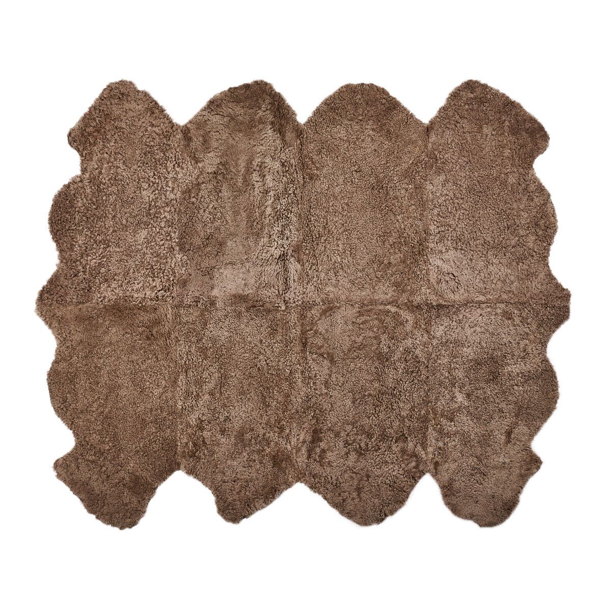 Peau de mouton de Nouvelle-Zélande à laine courte bouclée 90 cm Taupe