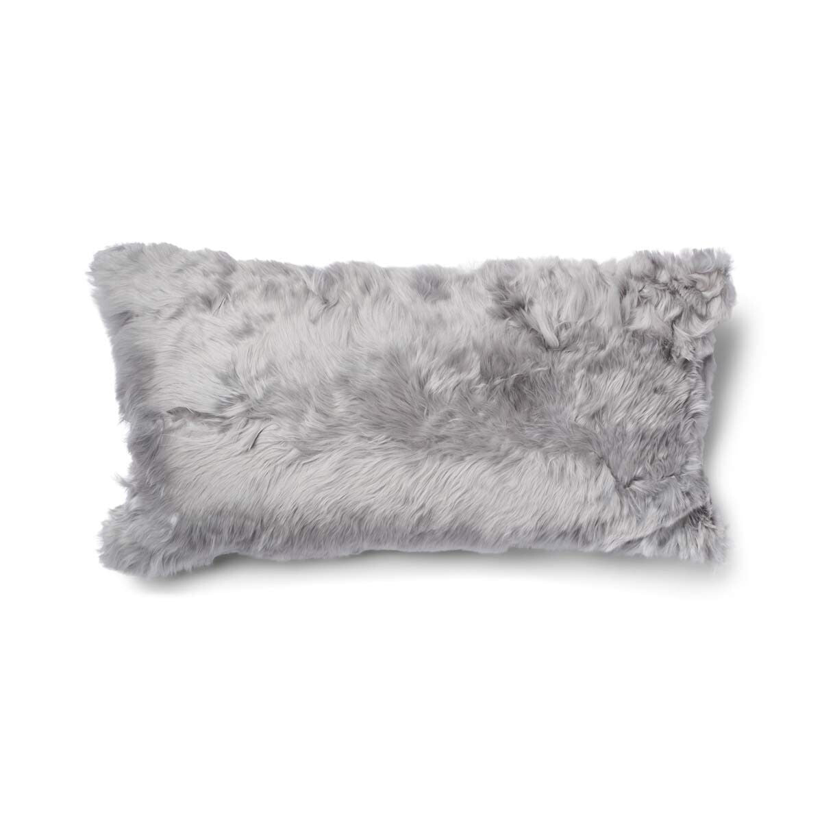 Coussin en alpaga Gris cendré/gris clair