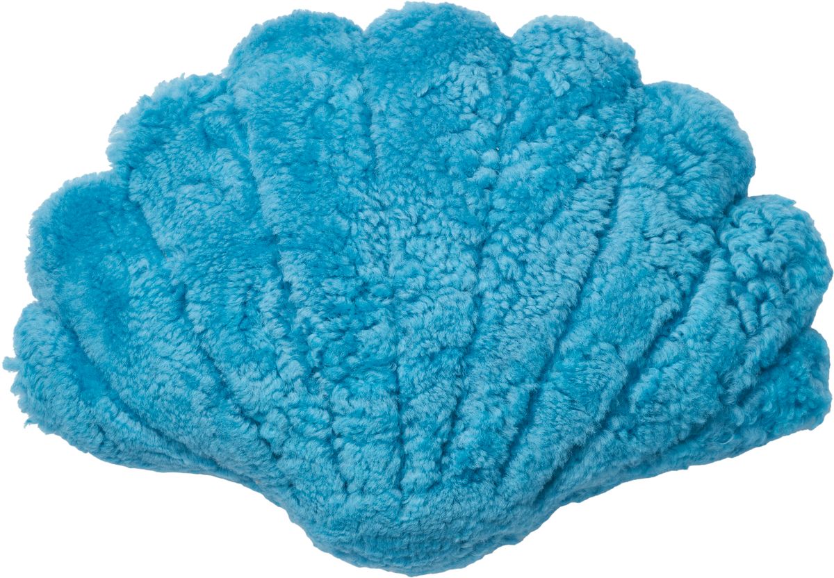 Coussin en forme de coquille Paon corail