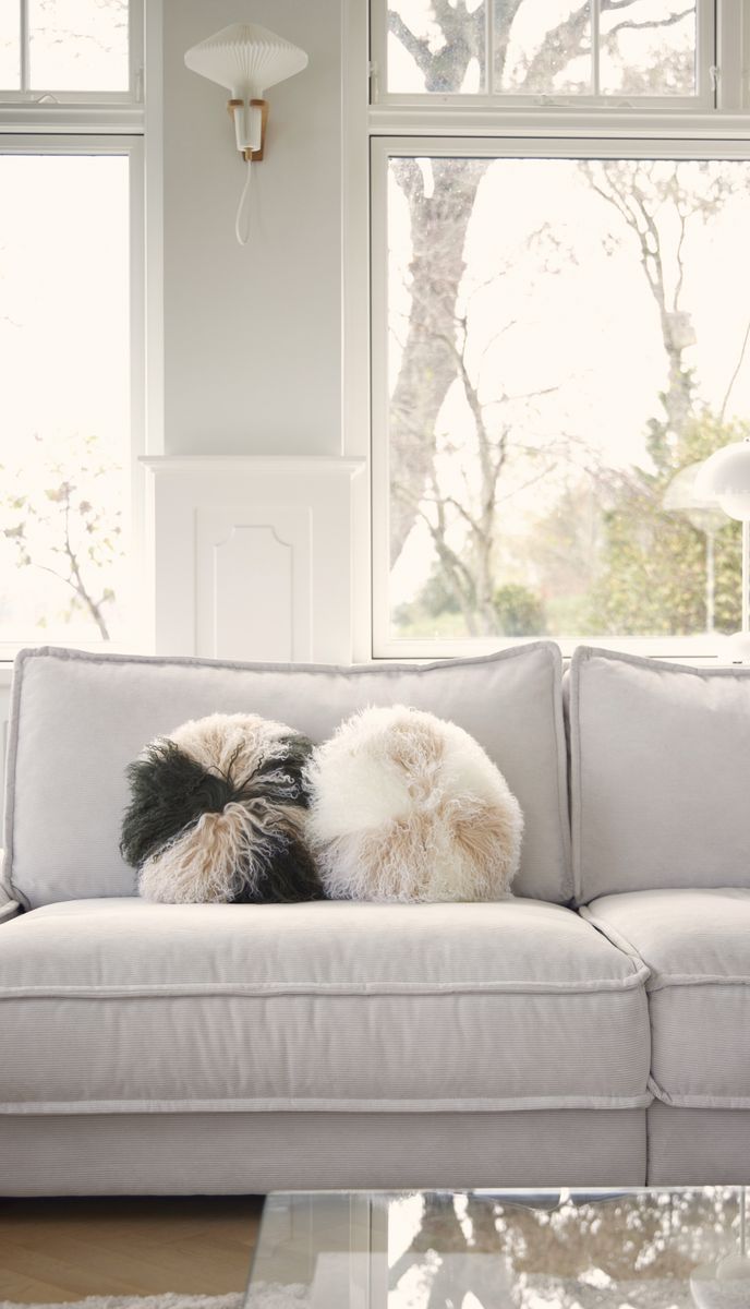 Coussin pour gâteau frisé Lever de soleil arctique/colombe