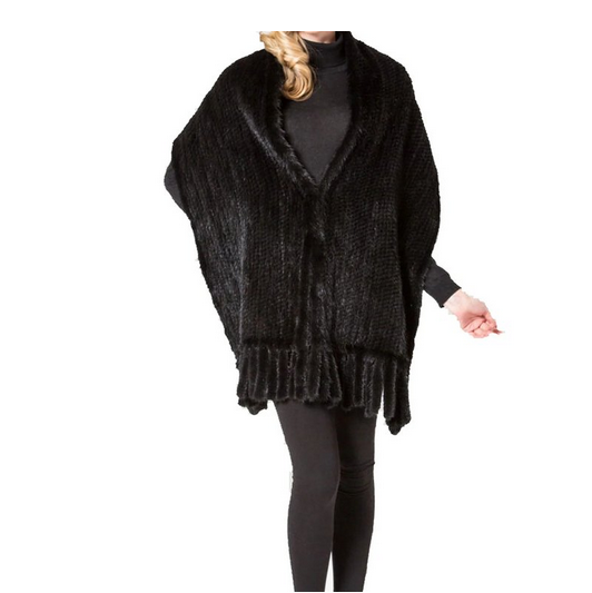 Écharpe en vison Noir