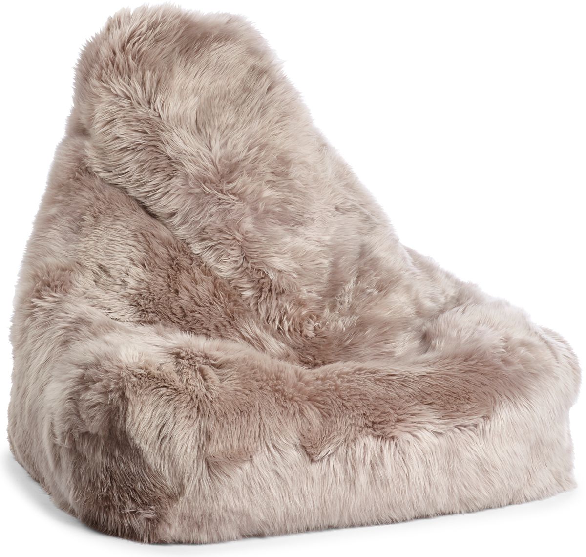 Fauteuil pouf en peau de mouton | Laine longue Colombe