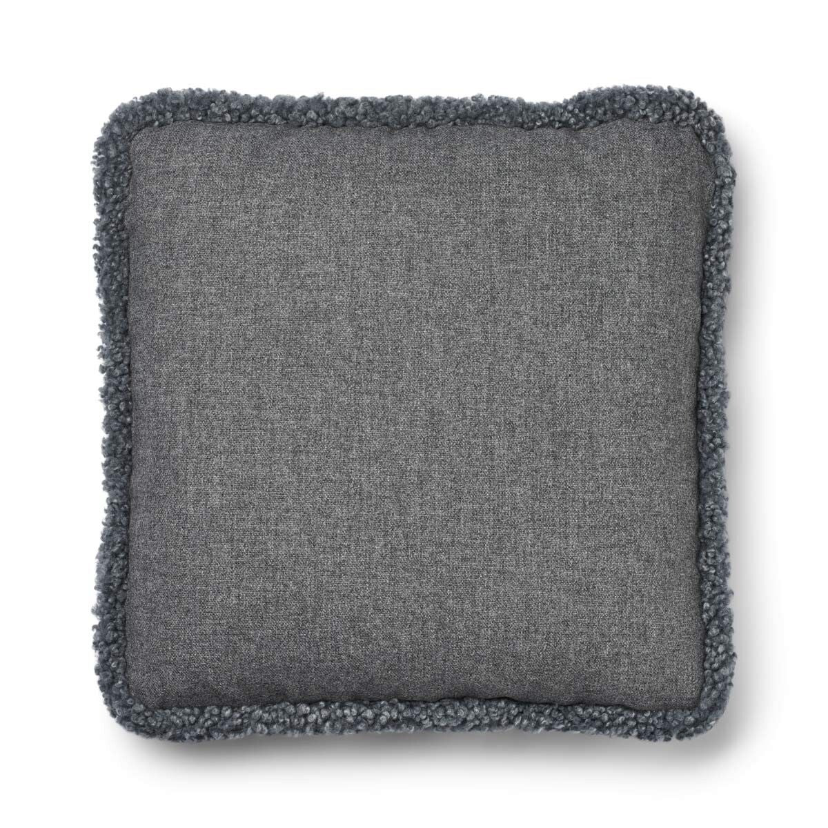 Coussin en laine courte de mouton Pierre/Gris clair