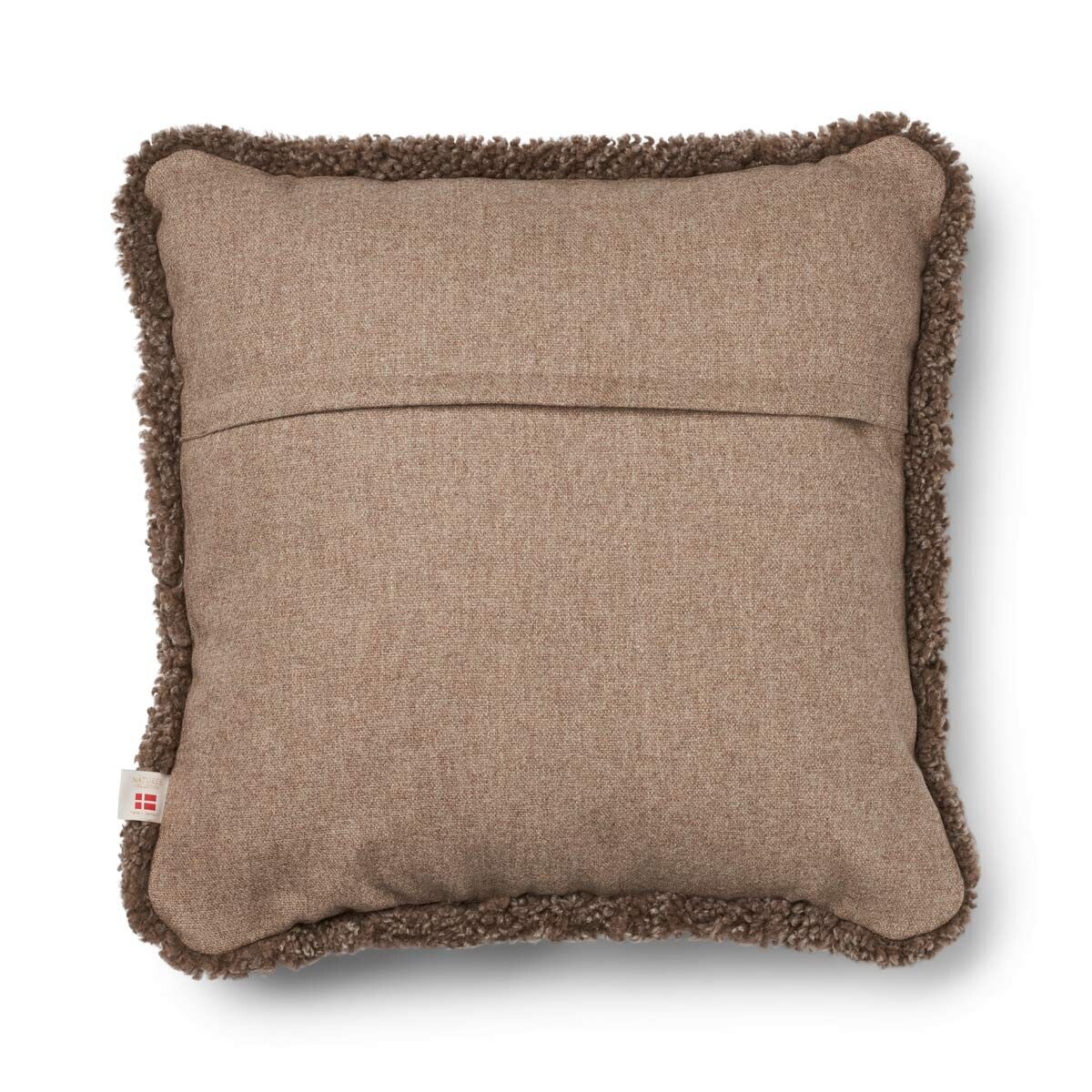 Coussin en laine courte de mouton Beige/Taupe
