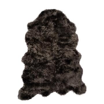 Tapis géant en peau de mouton | Laine longue | Nouvelle-Zélande 104 × 150 cm Noyer