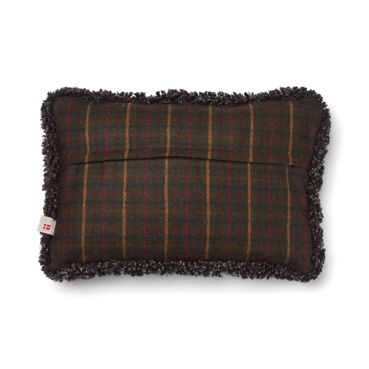 Coussin en laine courte de mouton Kilberry Fir-D. Green/Capp.i