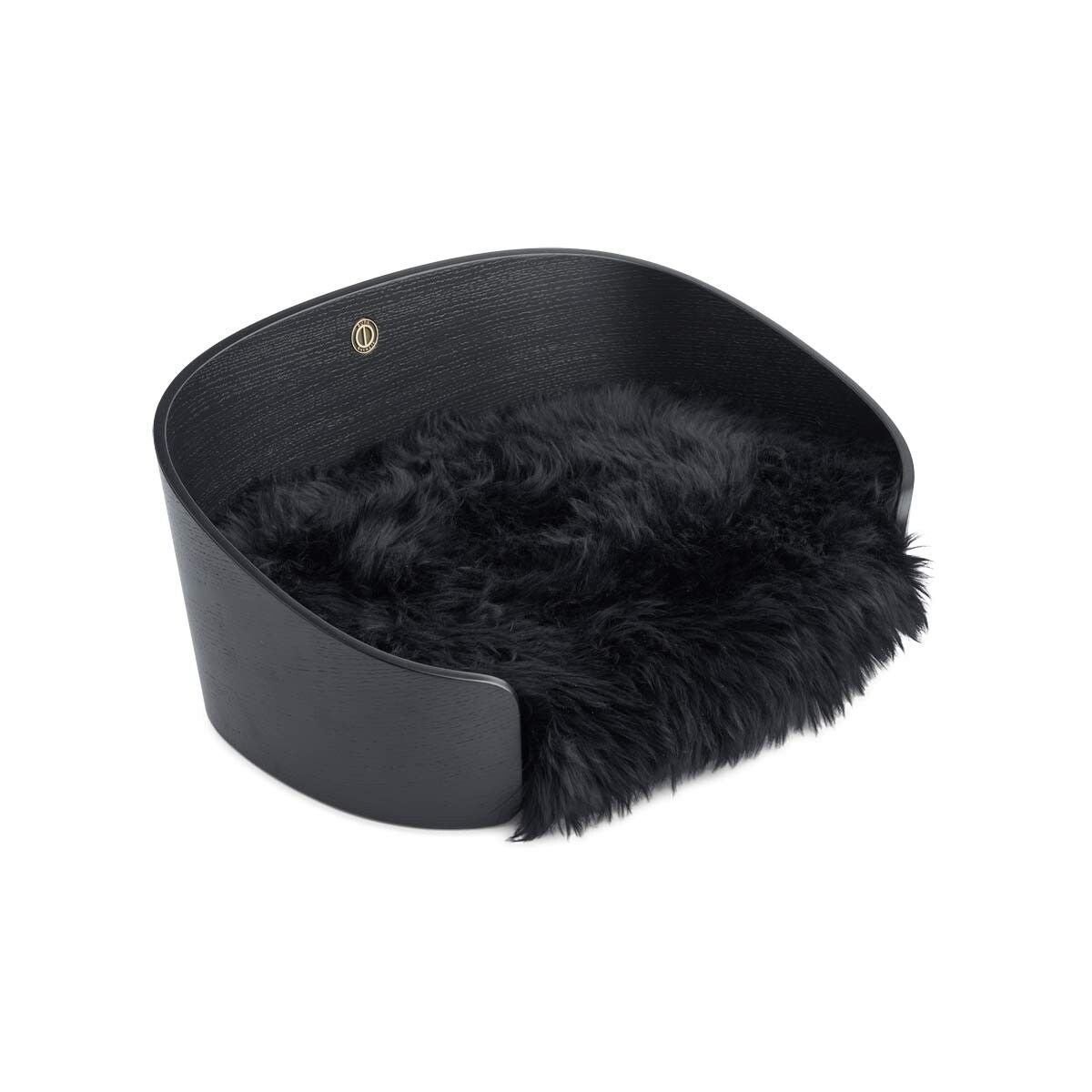 Lit pour animaux de compagnie Chêne noir/peau de mouton noir