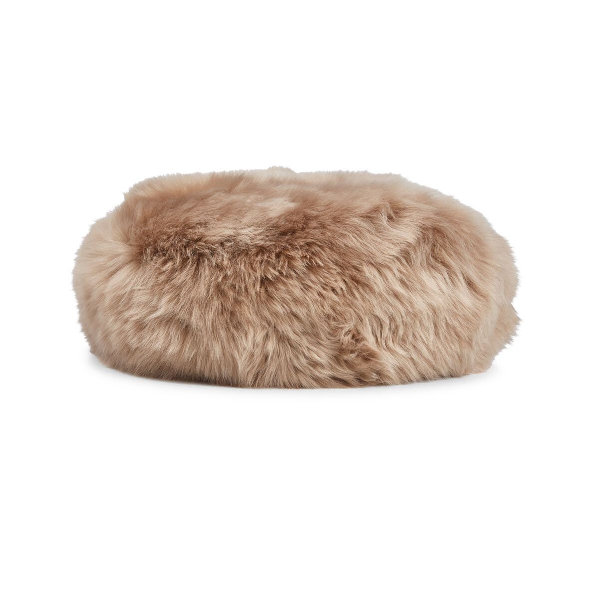 Dessus de tabouret en laine longue | Ø35 × H17 cm