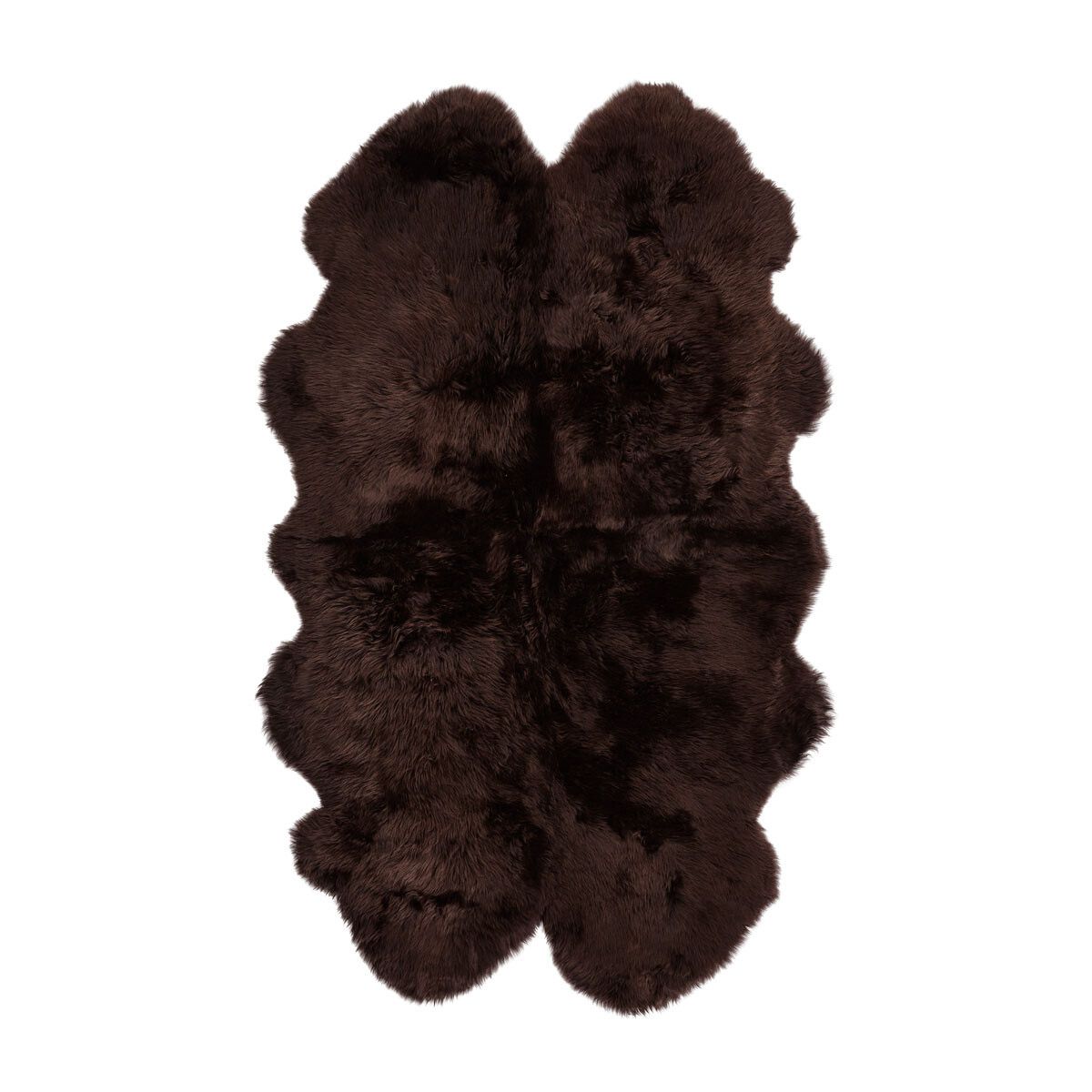 Peau de mouton de Nouvelle-Zélande à laine longue 180x110 cm Chocolat