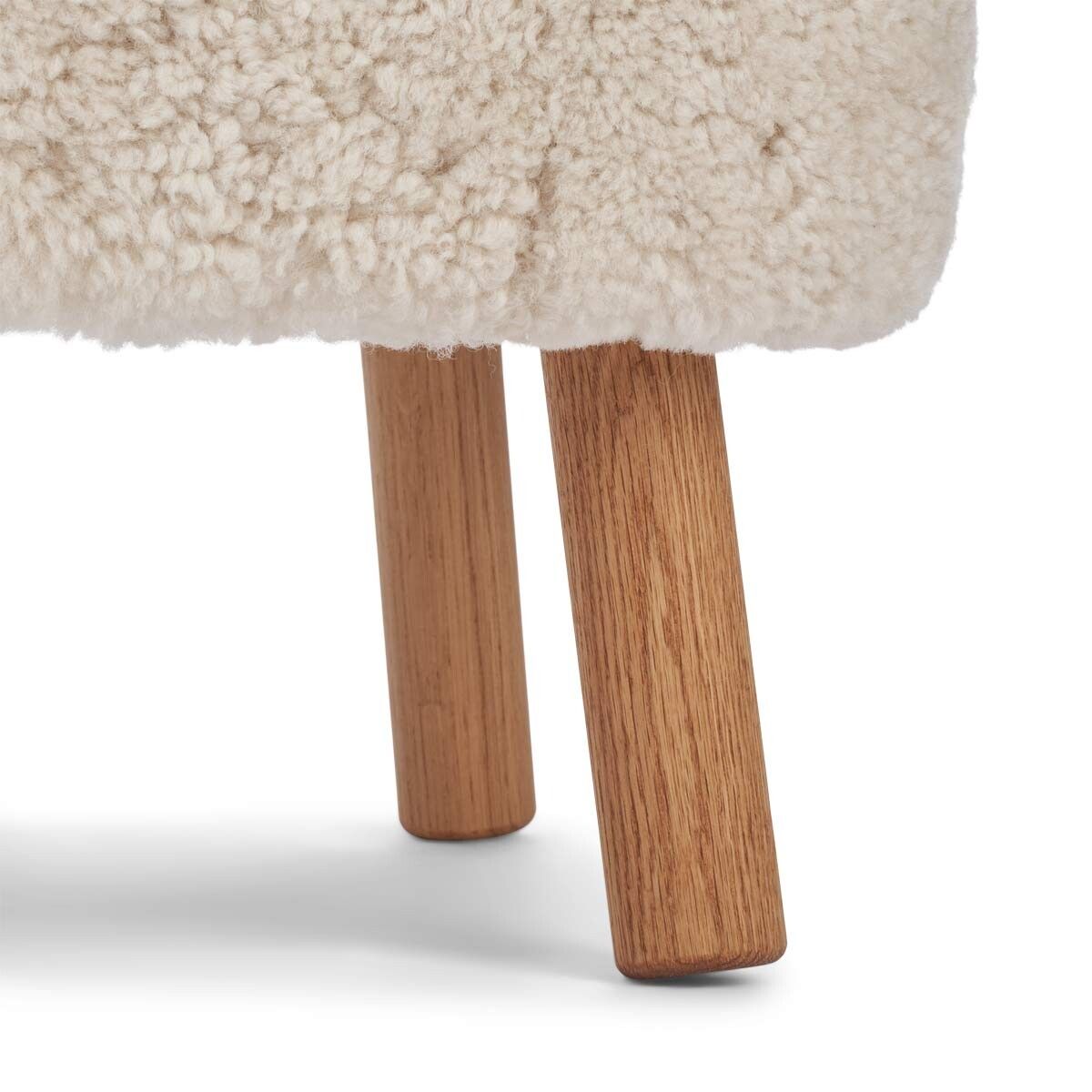 Repose-pieds Emily | Peau de mouton  | Laine courte Perle