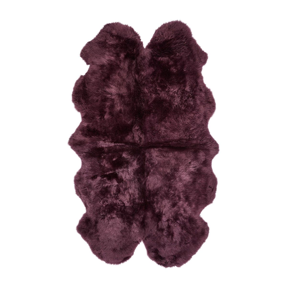 Peau de mouton de Nouvelle-Zélande à laine longue 180x110 cm Aubergine