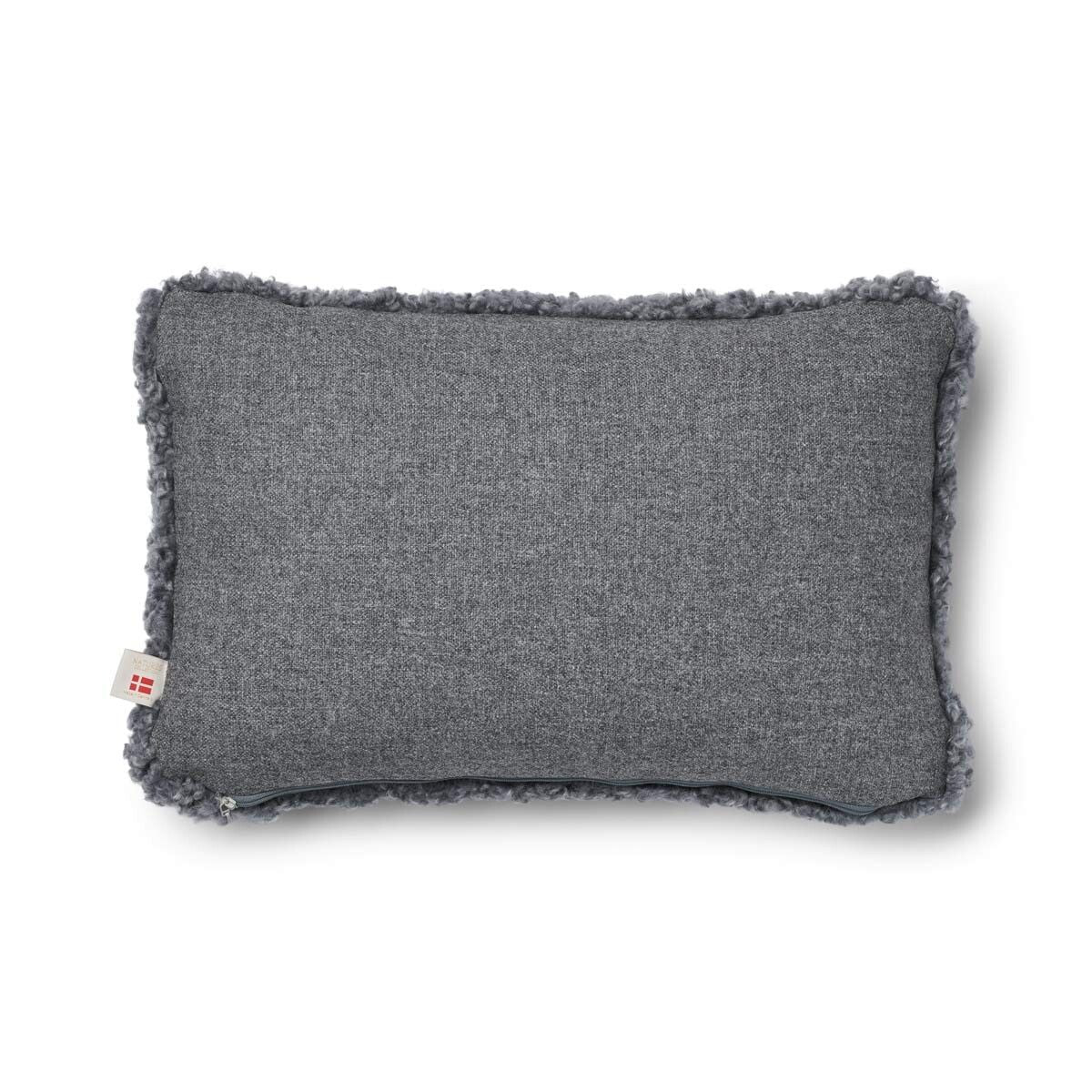 Coussin en laine courte de mouton Pierre/Gris clair