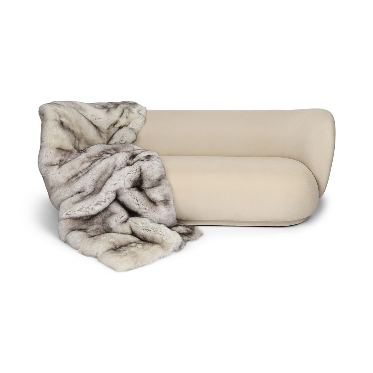 Plaid Premium en Fourrure de Renard | Doublure Cachemire | Renard Bleu | 220x85 cm Blue Fox