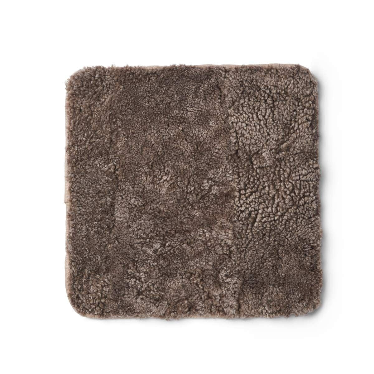 Dessus de siège en peau de mouton tibétaine | Ø38 cm Taupe