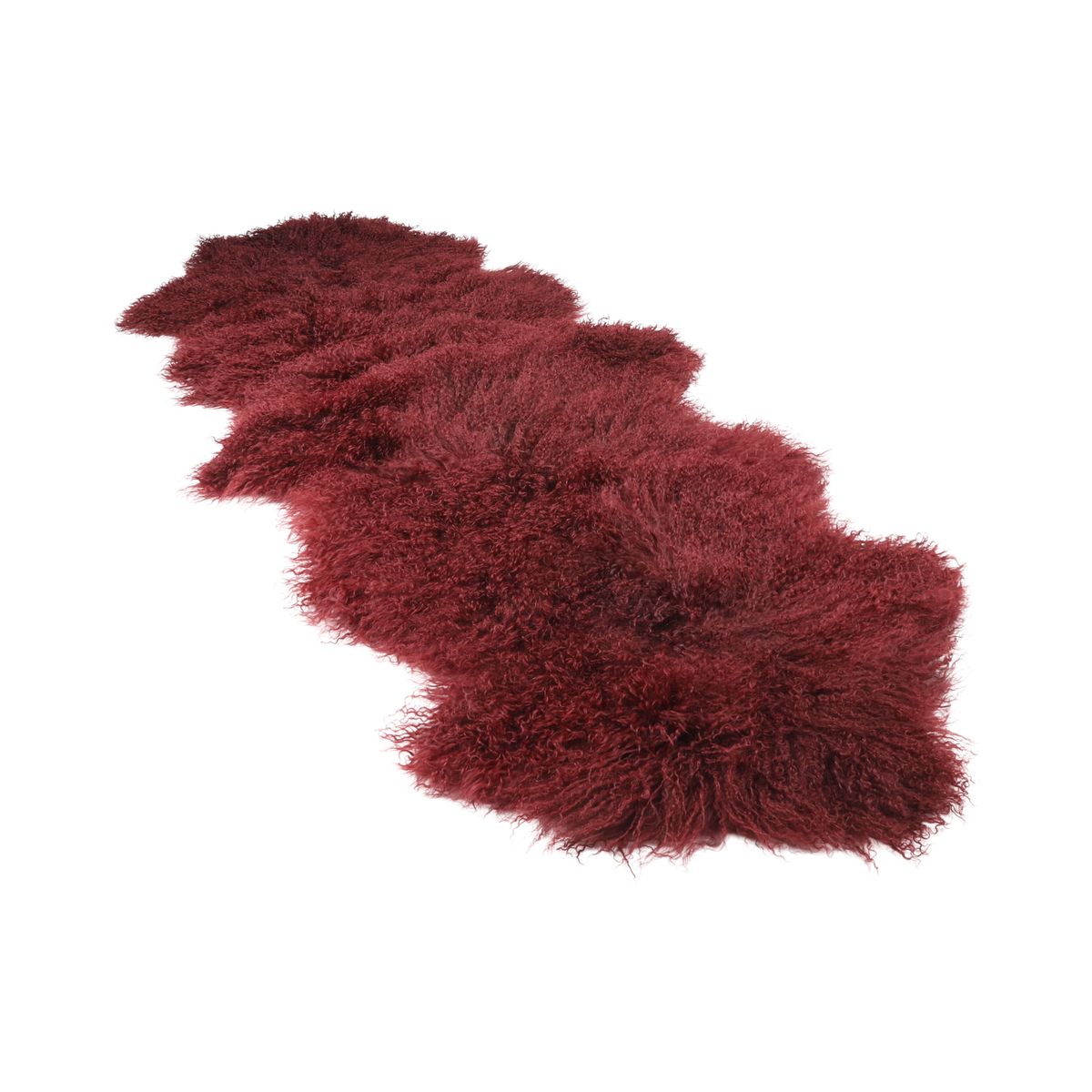 Peau de mouton tibétaine double | 150 × 55 cm Bordeaux