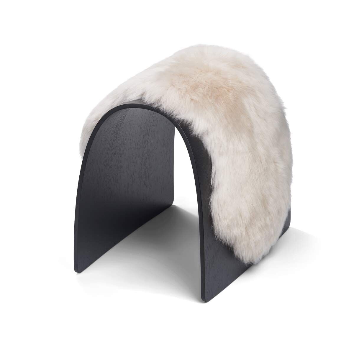 Dessus de tabouret en peau de mouton | Laine longue Linge