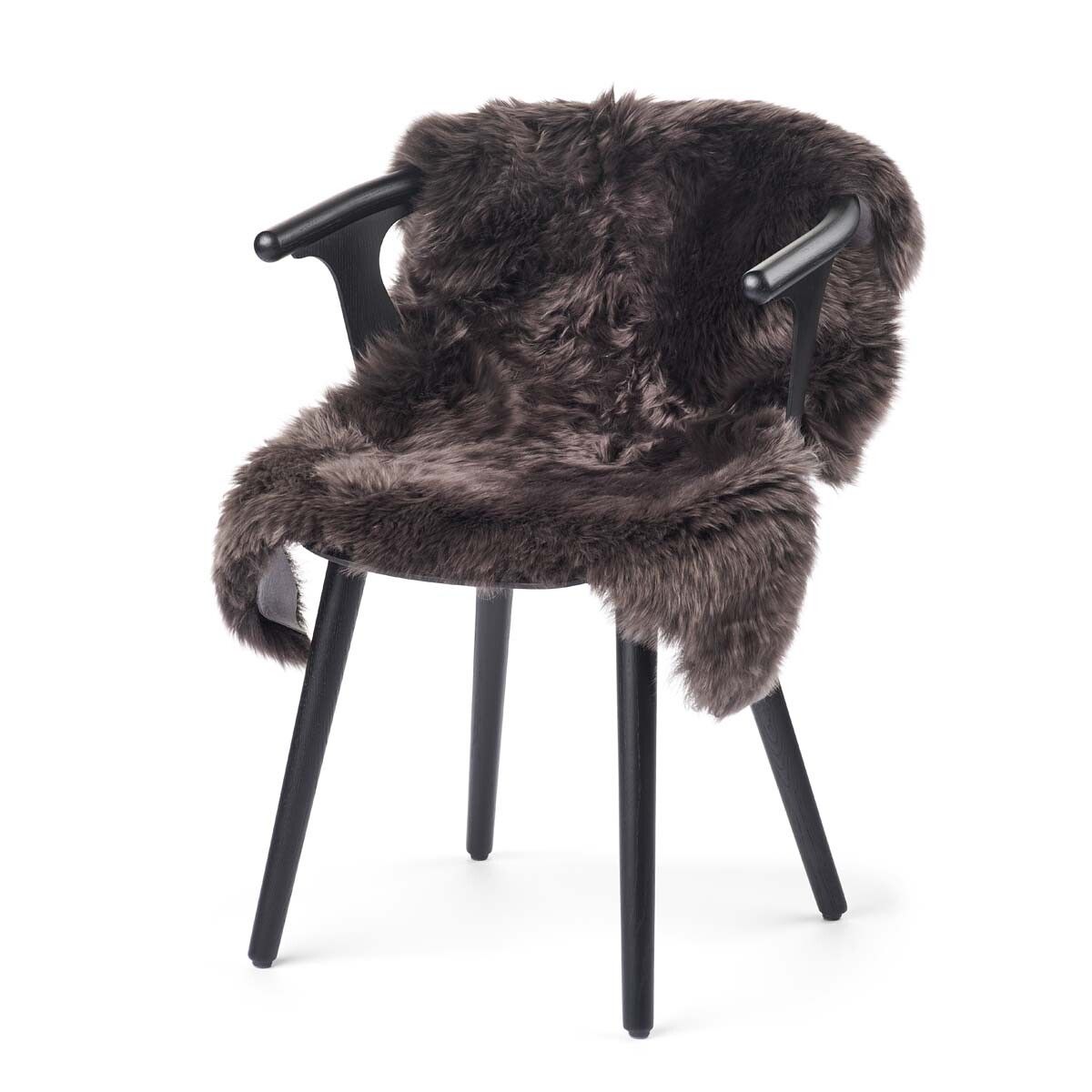 Peau de mouton de Nouvelle-Zélande à laine longue 90 cm Noyer