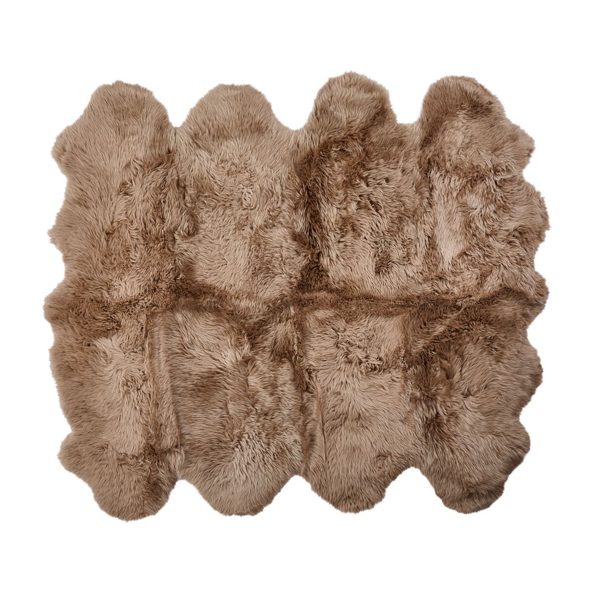 Peau de mouton de Nouvelle-Zélande à laine longue 180x214 cm Taupe