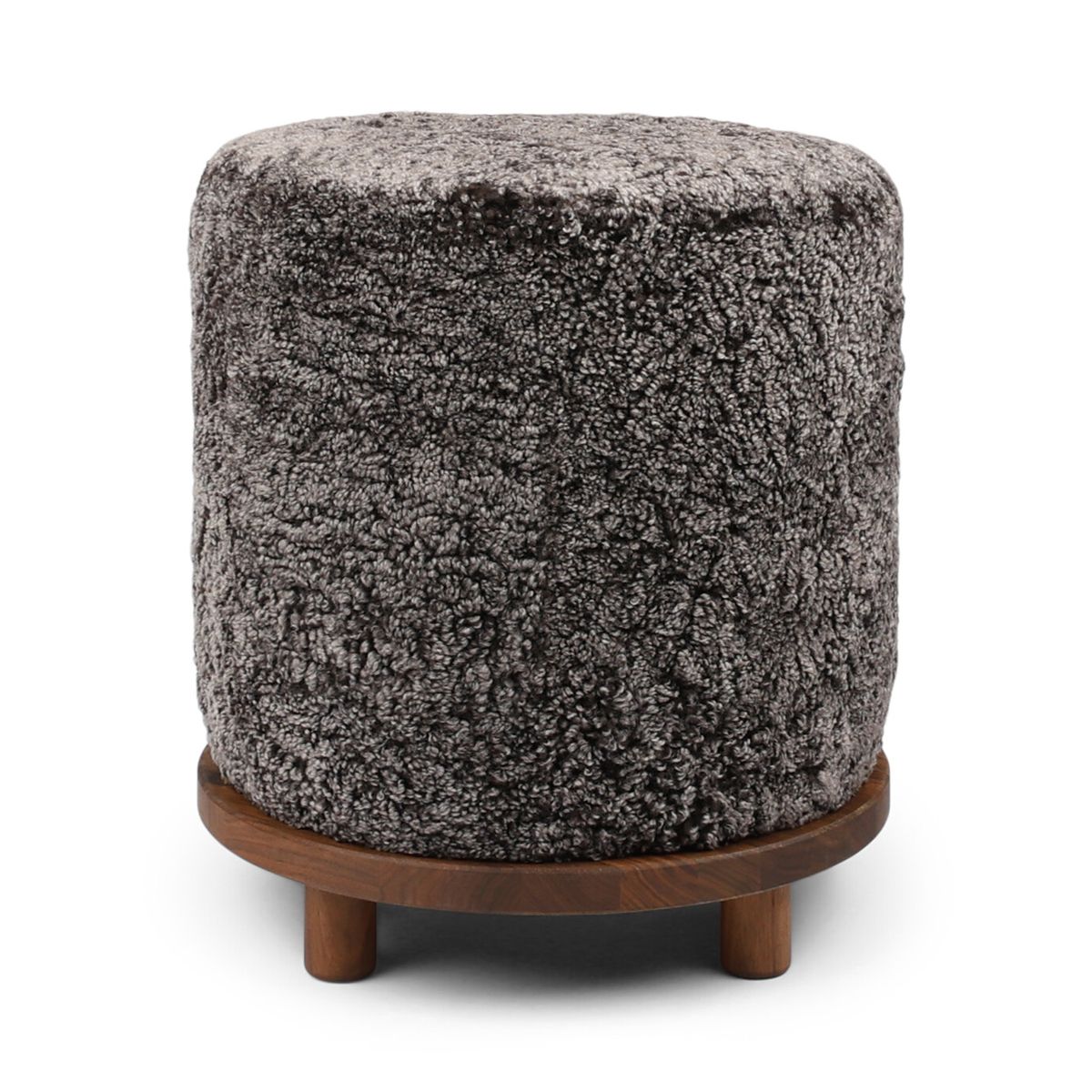 Tabouret Simon en Laine courte Cappuccino