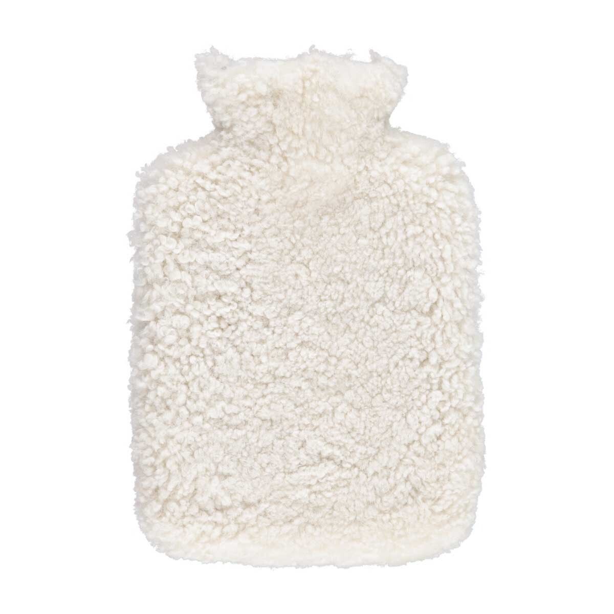 Bouillotte habillée de peau de mouton Perle