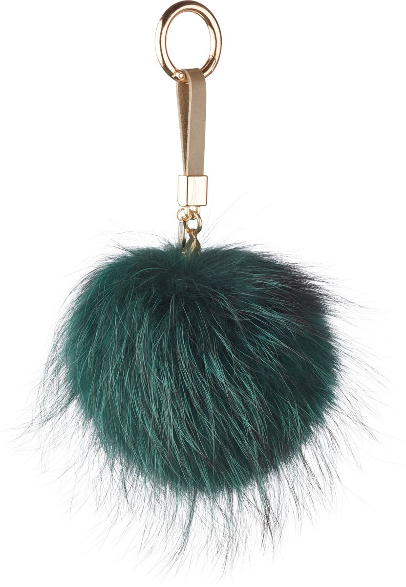 Porte-clés Pompon en vison Vert