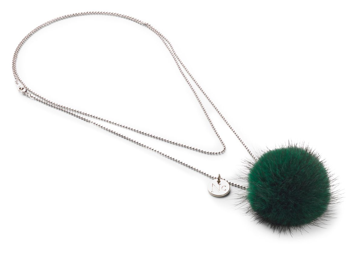 Collier Pompon Vert d'herbe