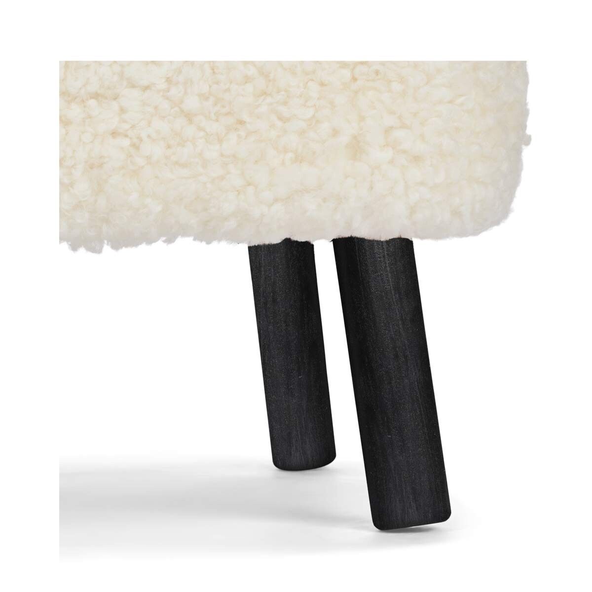 Repose-pieds Emily | Peau de mouton  | Laine courte Ivoire
