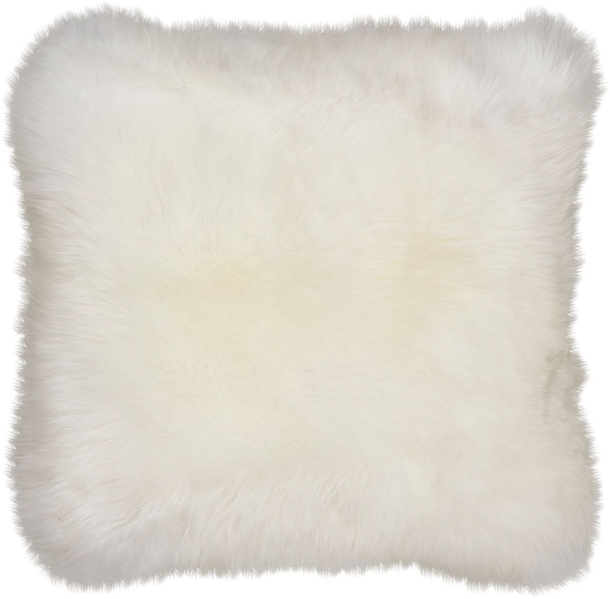 Coussin en peau de mouton longue laine Ivoire