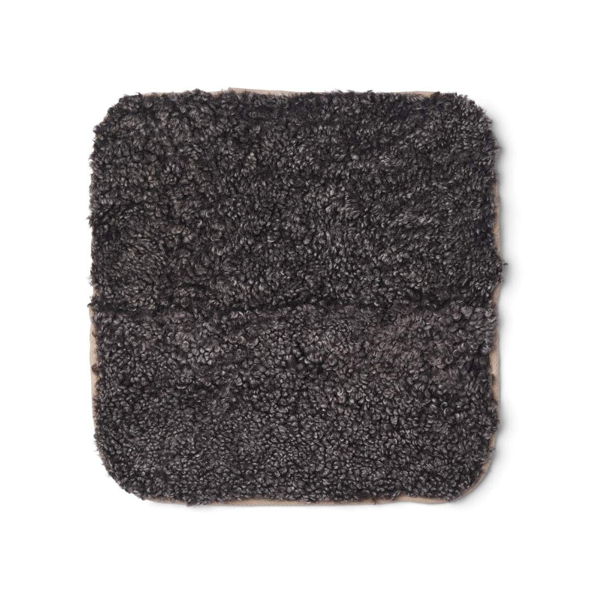 Dessus de siège en peau de mouton tibétaine | Ø38 cm Cappuccino