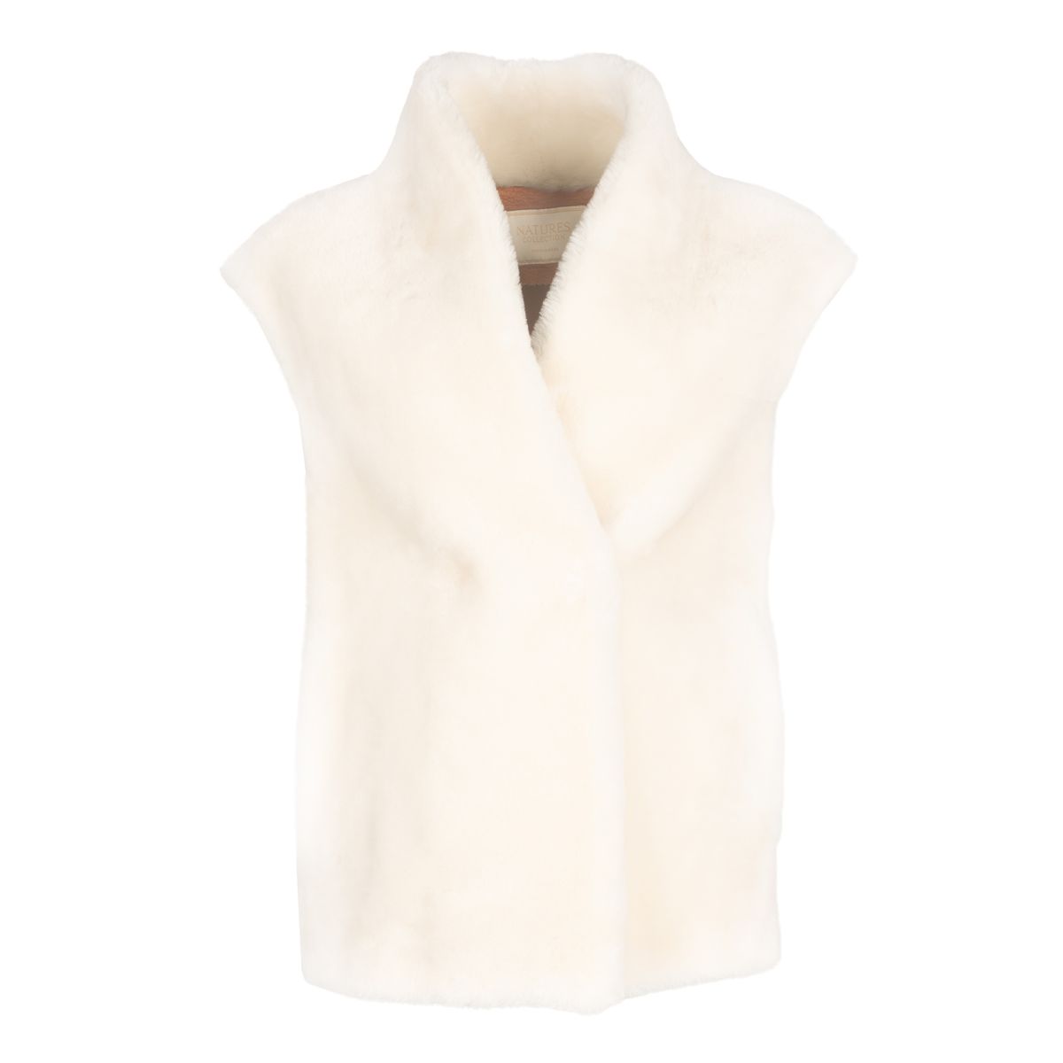 Gilet Lorena Cuir brun/ivoire
