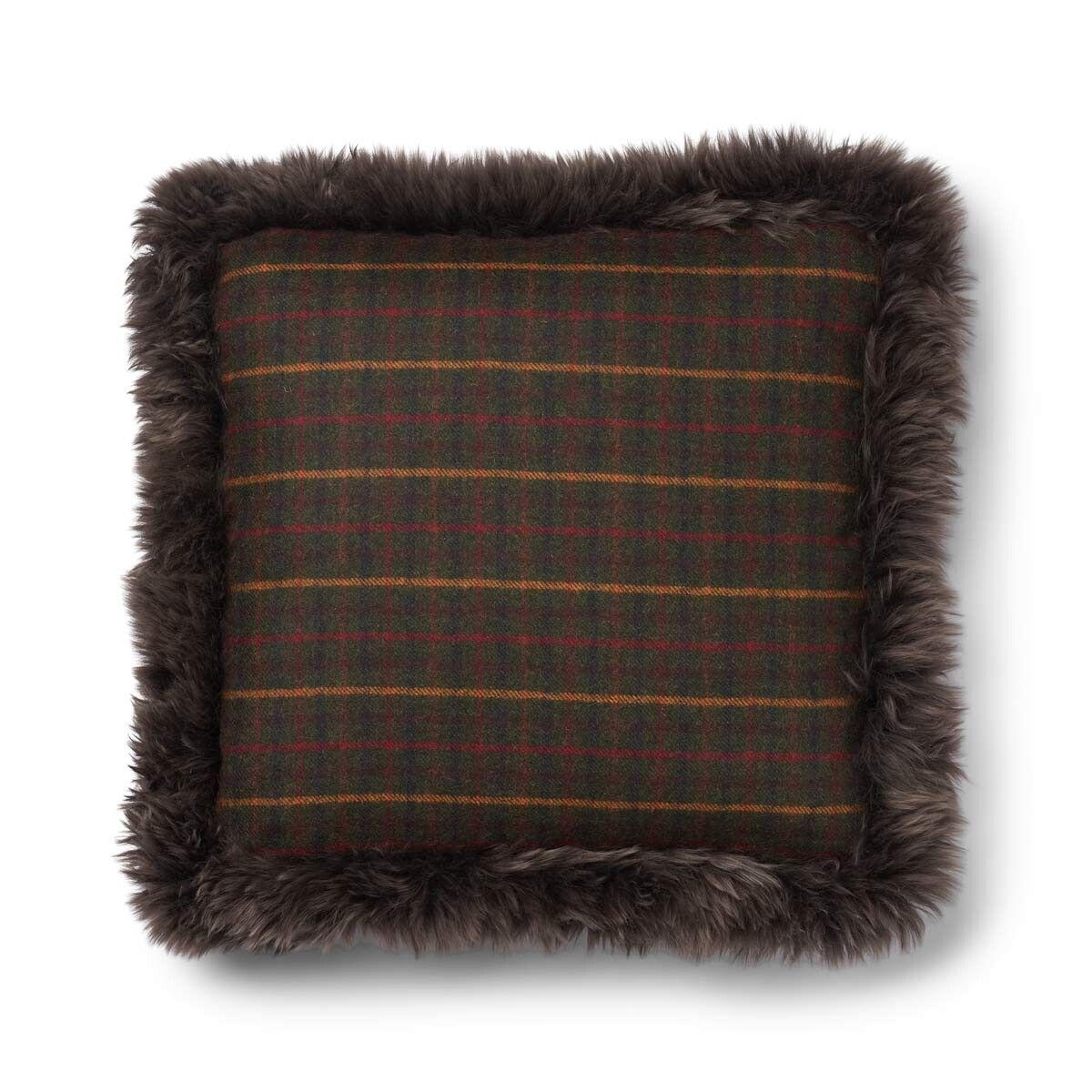 Coussin en peau de mouton longue laine