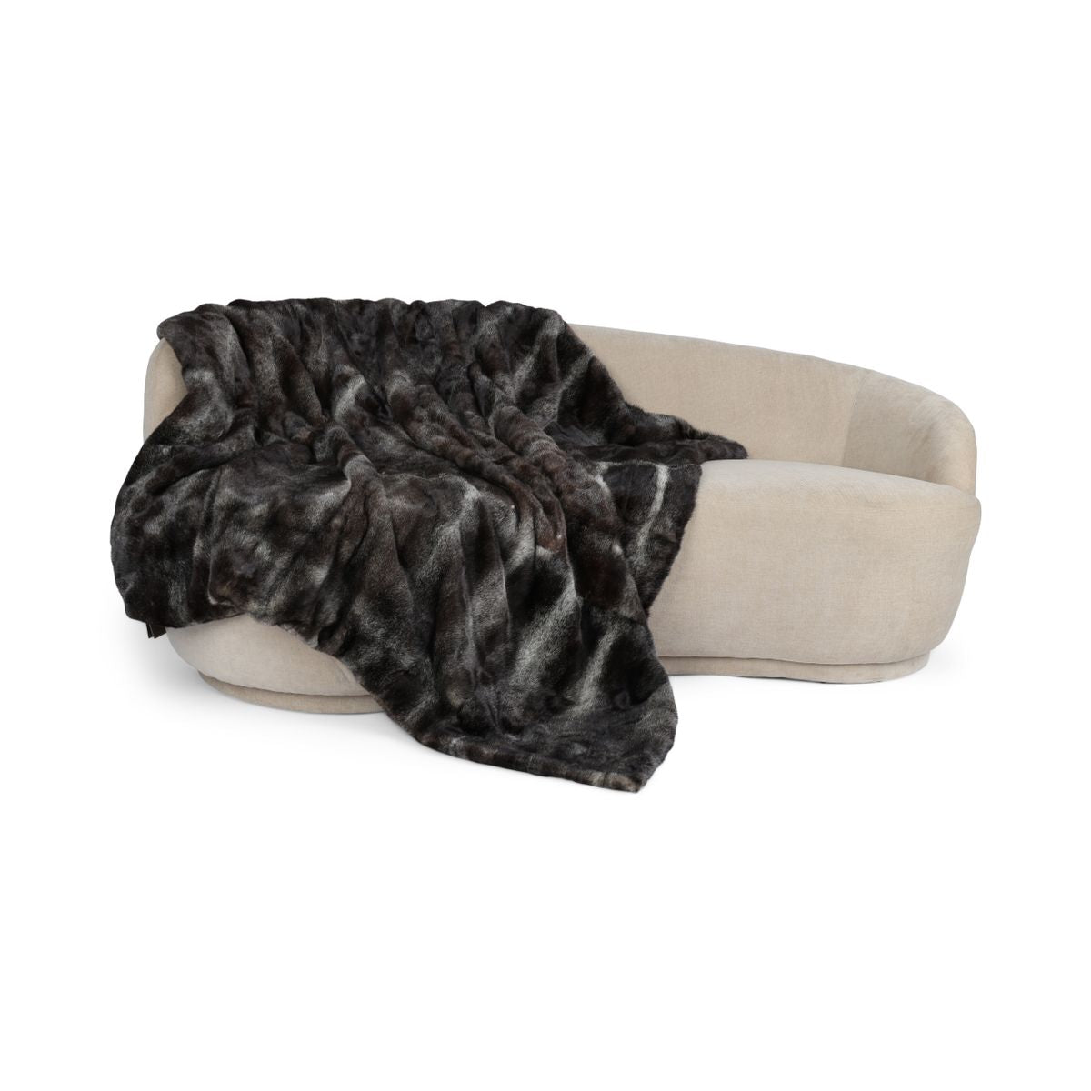 Jeté en vison avec revers en cachemire | Stardust | 150 × 180 cm