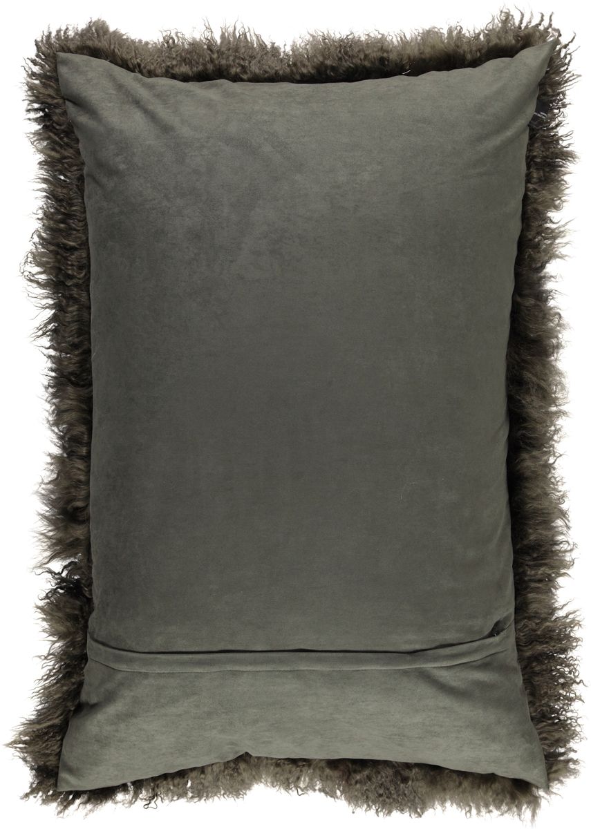 Coussin bouclé Vert Haie