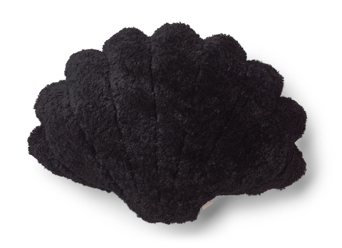 Coussin en forme de coquille Noir