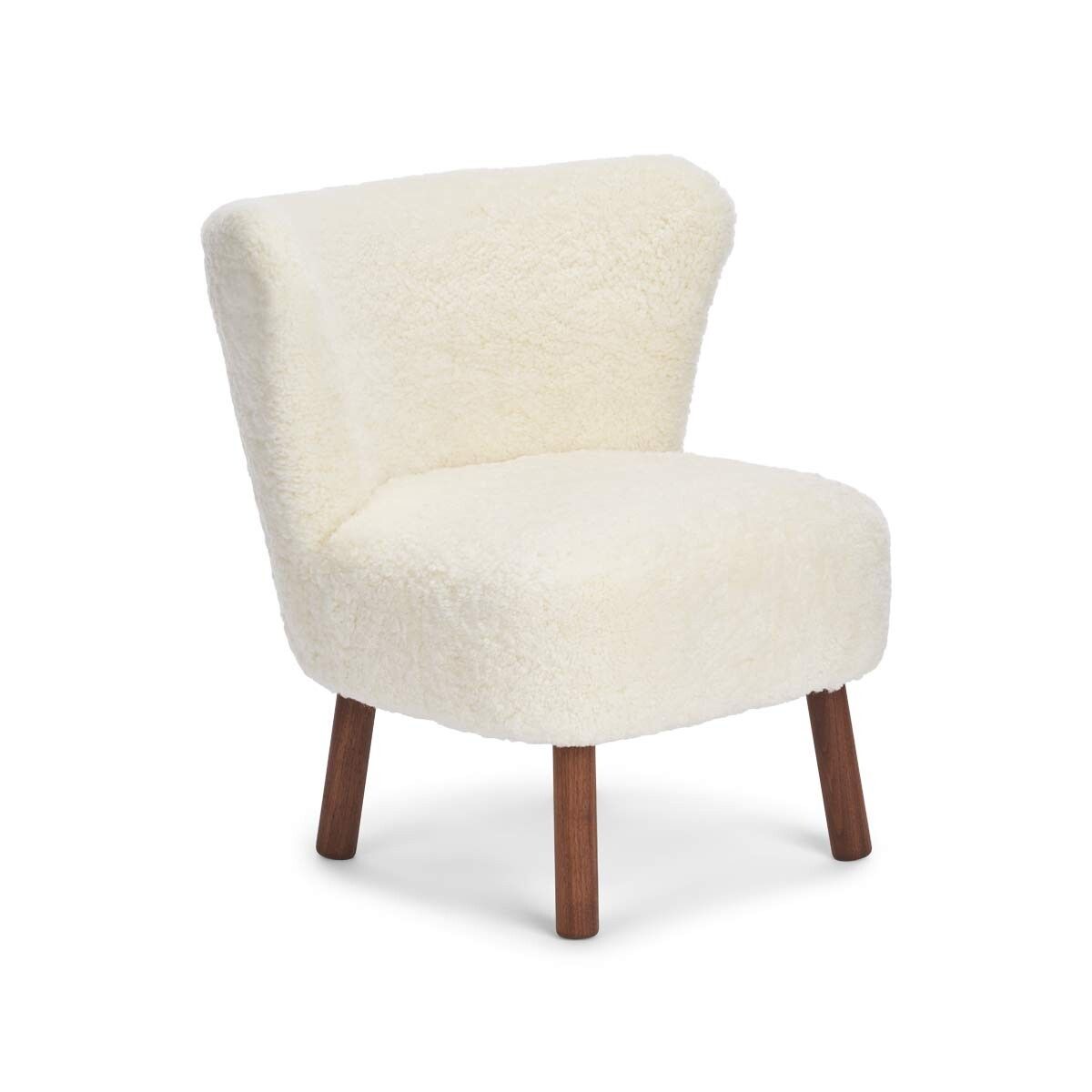 Fauteuil lounge Emily | Laine courte Ivoire