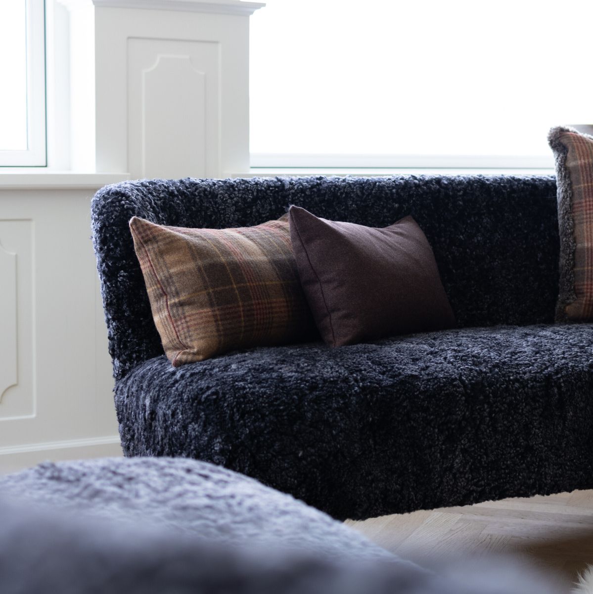 Coussin double face Cacao-Marron foncé