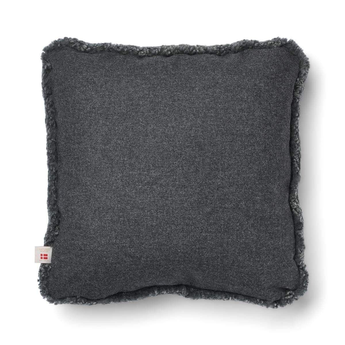 Coussin en laine courte de mouton Roche/Graphite