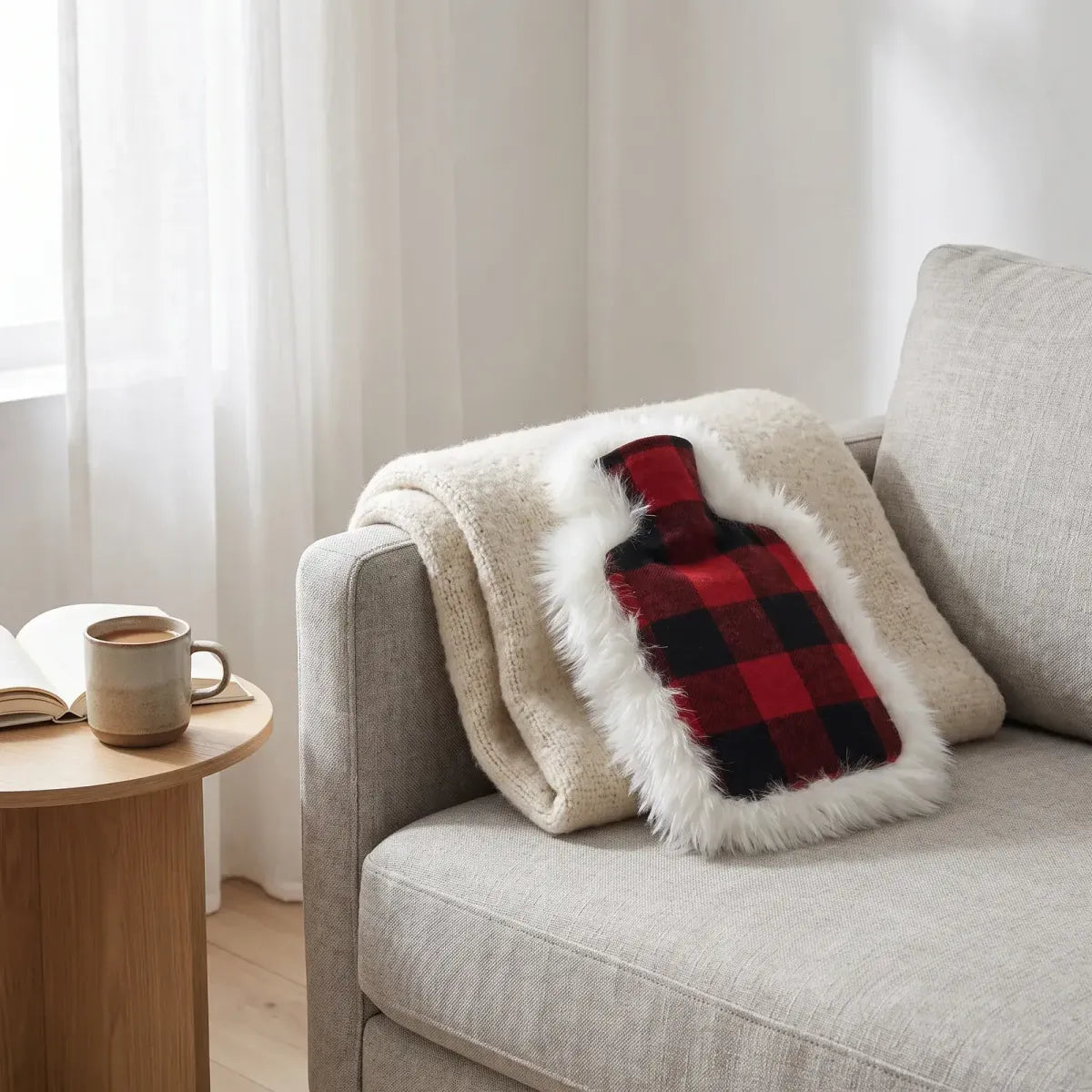 Bouillotte | Peau de mouton et laine | 37x27 cm Lindsay Tartan/Ivory