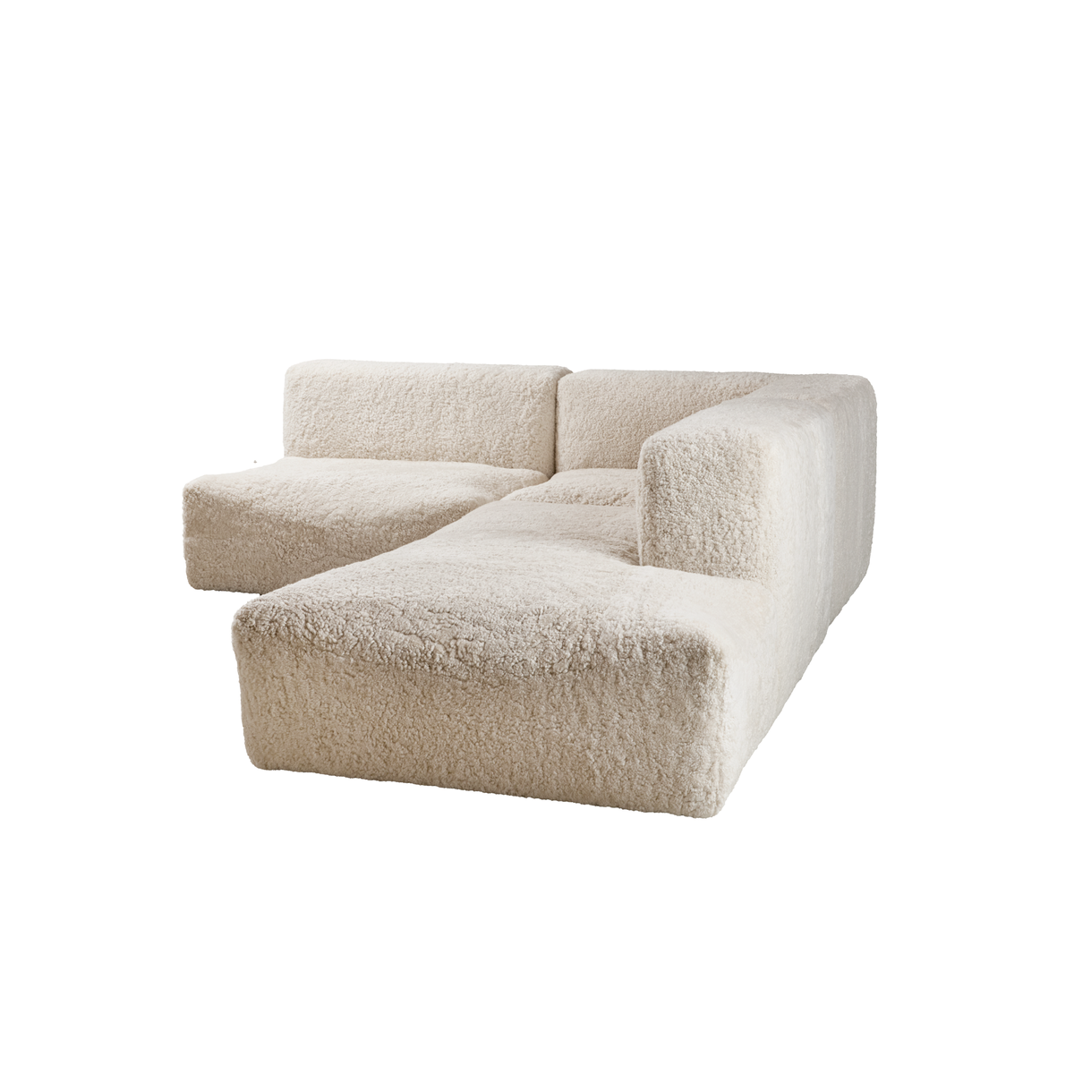 Canapé modulaire Julian | Modules angle, central et terminal | Peau de mouton bouclée de Nouvelle-Zélande