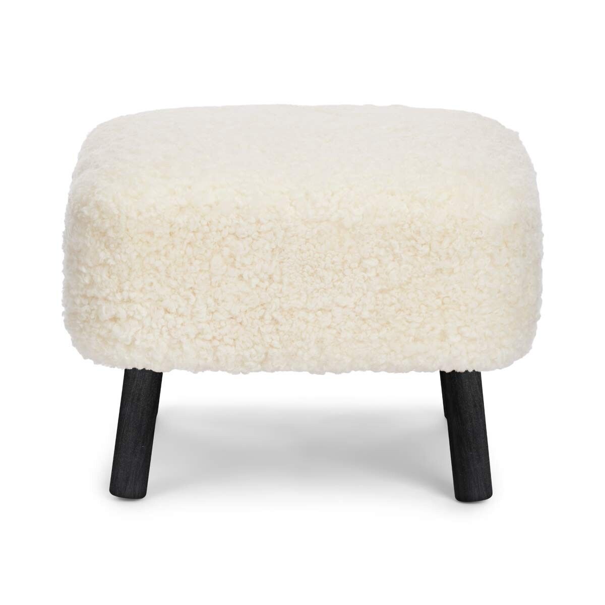 Repose-pieds Emily | Peau de mouton  | Laine courte Ivoire