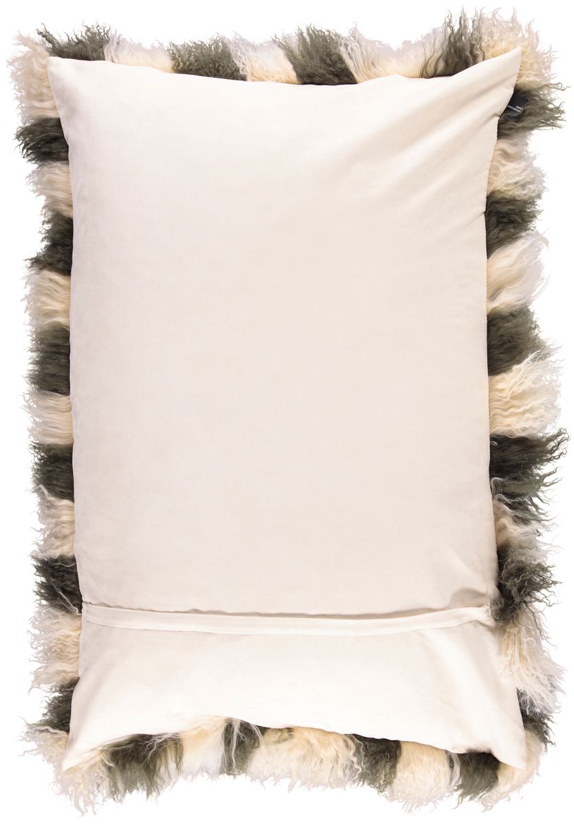 Coussin bouclé Soleil arctique/vert foncé