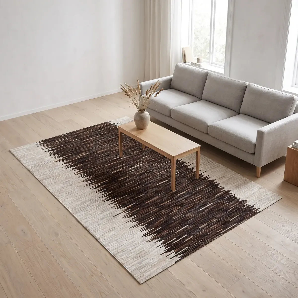 Tapis Design en Peau de Vache | Brésil | Rayures | 200x300 cm | 170x240 cm