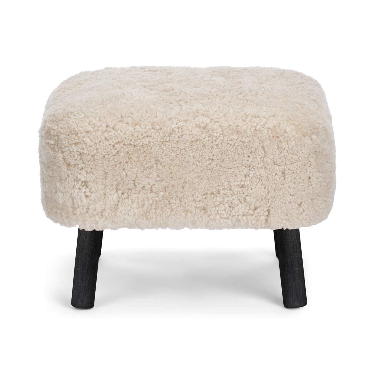 Repose-pieds Emily | Peau de mouton  | Laine courte Perle