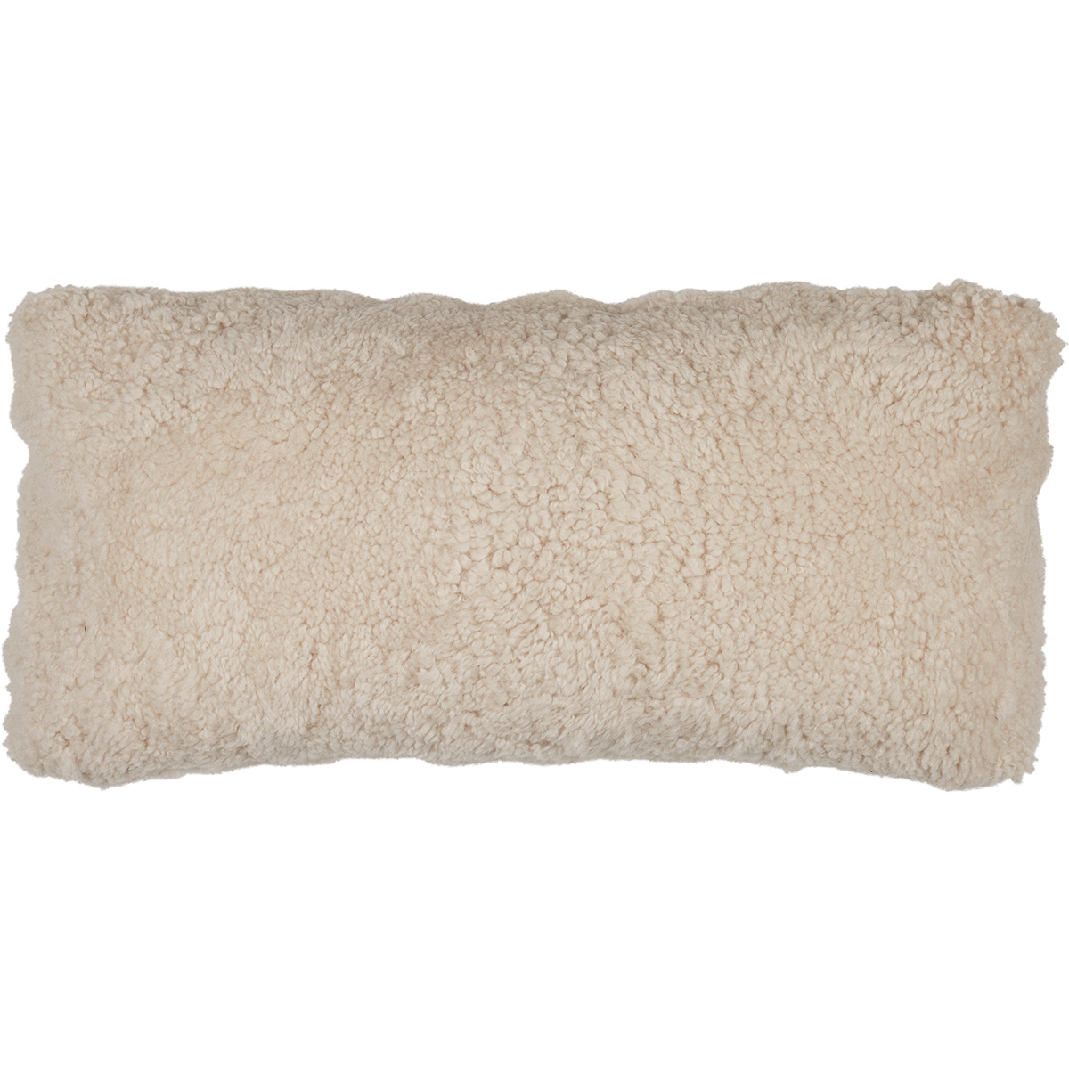 Coussin en laine courte de mouton Perle