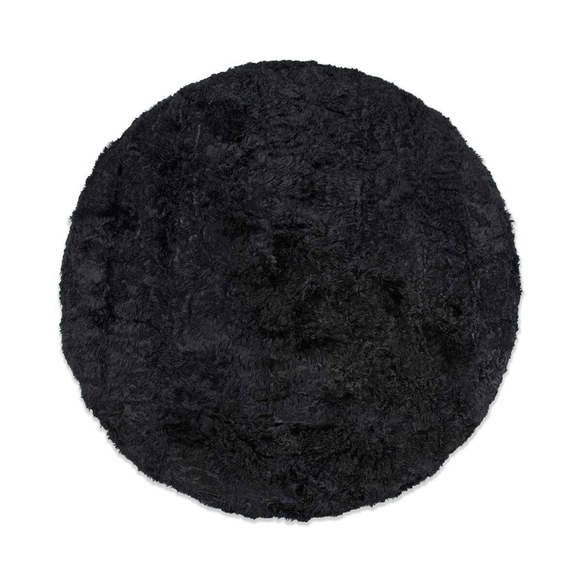 Tapis design en fourrure d'alpaga Ø250 cm Noir